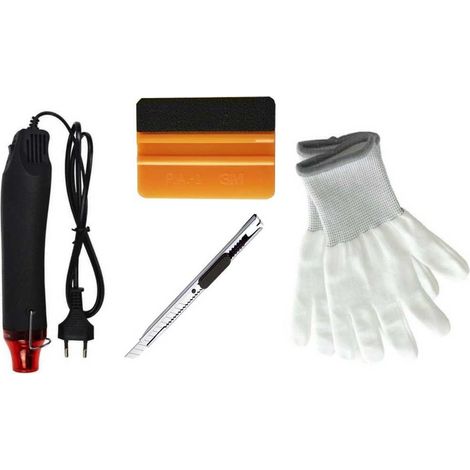 Kit applicazione pellicole car wrapping completo (Spatola 3M oro - taglierino - Guanti- Pistola aria calda) (1/5)