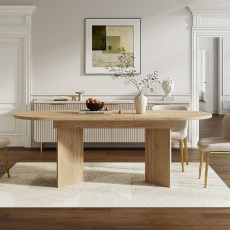 Table à manger extensible (120/160 × 80 cm) — accueille 4 à 6 personnes  ses caractéristiques de design incluent des angles arrondis, un plateau épaissi, une esthétique minimaliste et une finition asp (1/5)