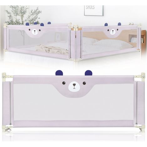 Skecten 1st Barandilla de Seguridad para niños, Barrera de Cama Abatible, L175cm, Barrera de Seguridad, Plegable y portátil, Protección contra caídas, Gris (1/5)