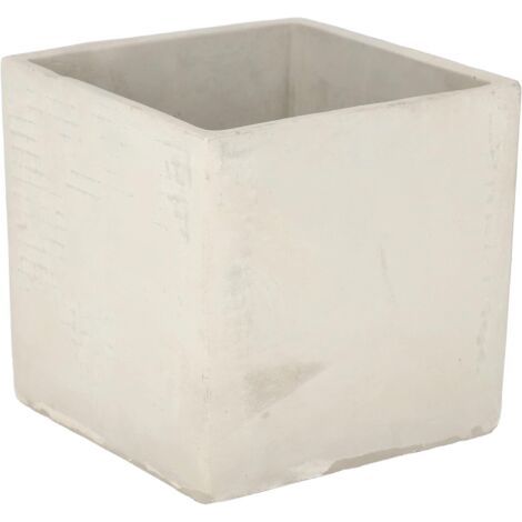 Pot de fleurs carré pour plantes en béton décoratif (17 x 17 cm)-NANOTEH (1/5)