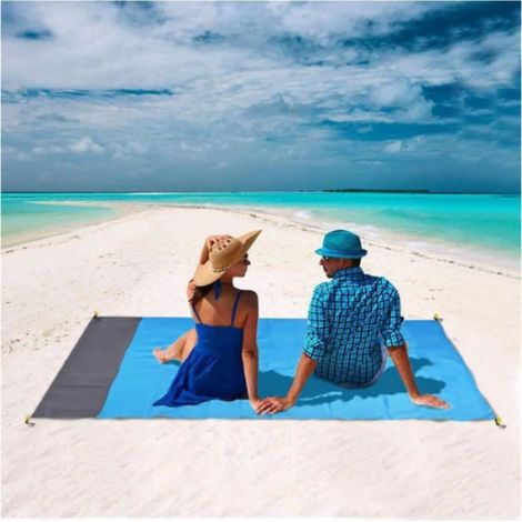 Tapis de Plage ® 210x200cm - Imperméable Anti Sable - Jaune - Rectangulaire - Synthétique - Moderne (1/4)