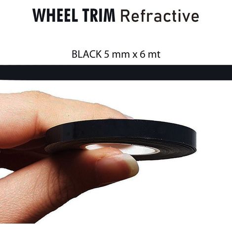 Wheel Trim Rifrangente 5 mm - Colore: NERO - Dimensione: 5 MM X 6 MT