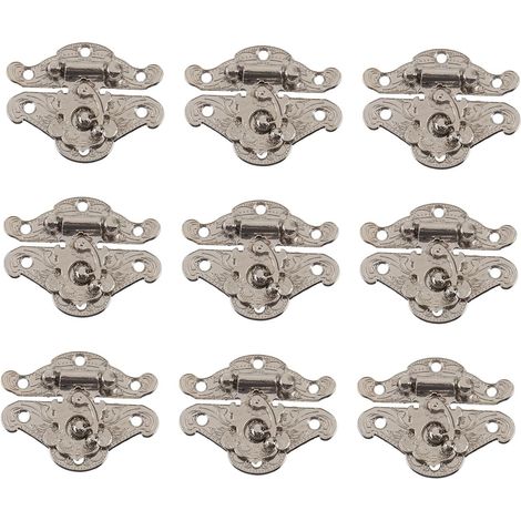 Lot de 10 Boucles de Boîte en Alliage de Zinc Argenté, Style Rétro Antique, Robustes et Faciles à Installer, pour Coffrets Bijoux en Bois (1/5)
