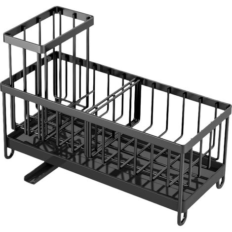 Étagère d'évier peu encombrante pour fournitures de nettoyage, vaisselle, savon, éponge, vaisselle (1/5)