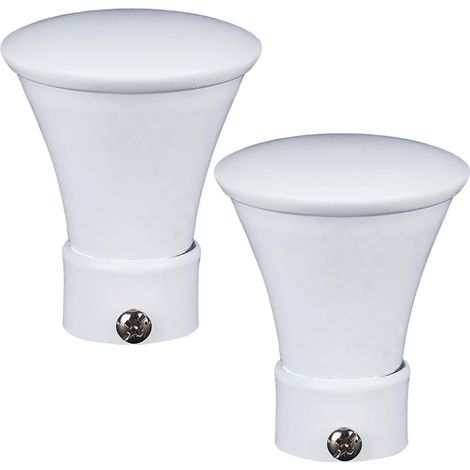 2 Housse de Tringle à Rideau en Laiton Blanc,Embouts de Tringle à Rideau Décoratifs,Embouts de Tringle à Rideau de 28mm de Diamètre Intérieur