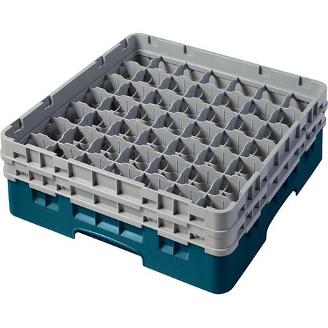 Casiers de lavage - Haut max 13.3 cm - 50 x 50 x 18.4 cm - Vert Turquoise - Lot de 4 - Cambro