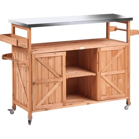 Outdoor-Kücheninsel SCANNO Hellbraun Tannenholz (1/5)