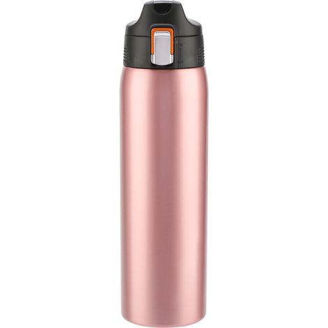 Thermos À Vide - Bouteille Isolée En Acier Inoxydable Avec Couvercle À Bouton Poussoir - Pour Voyage Et Bureau - 500 ml (1/5)