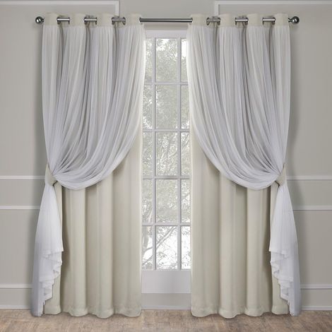 Double Rideau Occultant D'intérieur Pliant Isolant Élégant Pour Le Salon La Chambre 132× 1pc 213cm Beige (1/5)