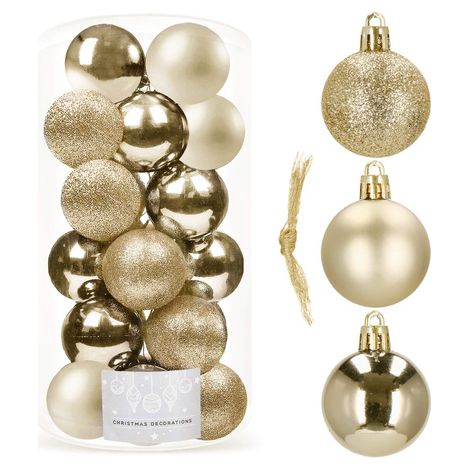 Weihnachtsbaumkugeln-Set 20 Stück 4 cm champagner