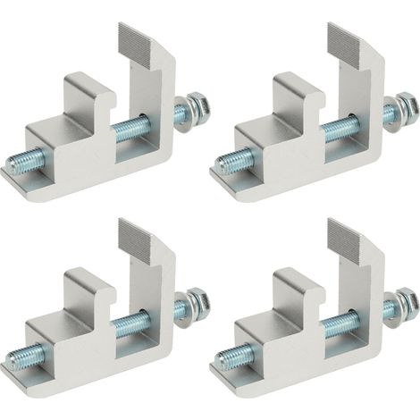 Kit de 4 pinces de fixation pour rail de capot, compatibles Toyota Tacoma Tundra, référence P-AC-04N, couleur argentée (1/4)