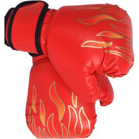 Gants de boxe pour enfants, pour combat professionnel, entraînement des jeunes, sac de boxe en PU épais, rouge (1/5)