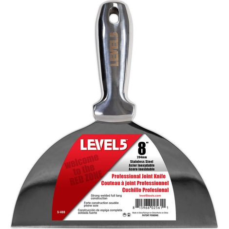 LEVEL5 Spachtel ganz aus Edelstahl Profi 8"/204mm 5-408