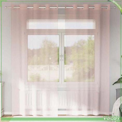 4102086 Rideaux en voile avec illets 2 pcs rose clair 140x245 cm (1/5)