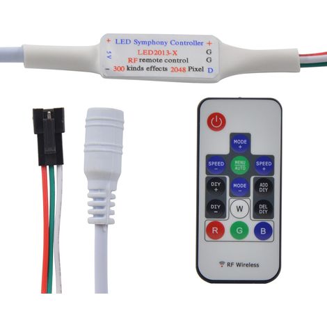 Contrôleur RF couleur 14 touches WS2811 WS2812B LED2013-X 5-12 V