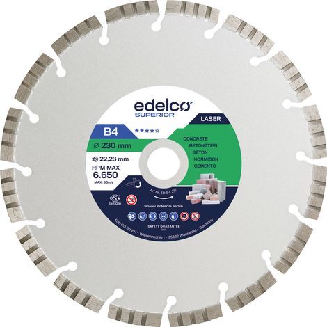 EDELCO B4 Diamantscheibe für Beton 350x25 mm, hohe Haltbarkeit und Präzision. (1/2)
