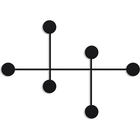 CALICOSY - Porte manteaux mural 6 patères en métal H60 cm - DAMA