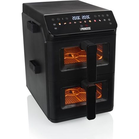 Princess Freidora de Aire Vertical con Doble Canasta 182490 2x5,6L 3000W Negra