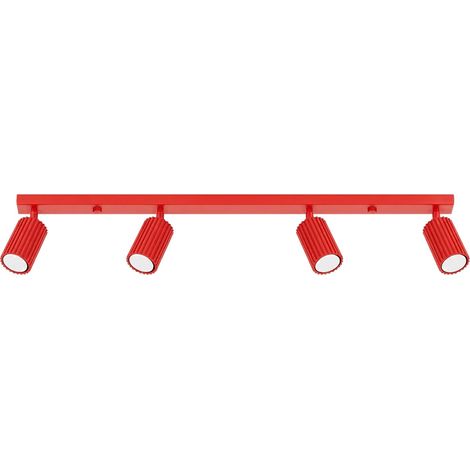 Plafoniere KARBON rosso 81x16.5x6.5cm Alluminio Sollux (1/5)