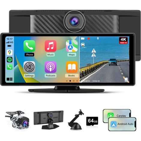 Autoradio sans fil portable 10,26" compatible Apple CarPlay et Android Auto Hexinex (1/5)