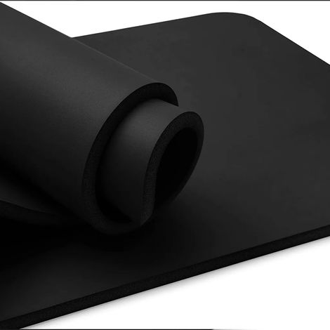 Yogamatte, TPE-Yogamatte Sportmatte Fitnessmatte rutschfest, Turnmatte für Naturkautschuk-Yoga Pilates Fitness (Schwarz) (1/5)