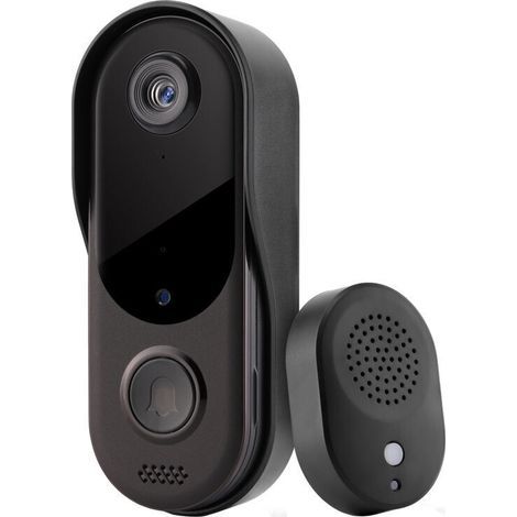 Kabellose Türklingel mit Kamera, wasserdichte 1080p-WLAN-Türklingel, batteriebetriebene kabellose Video-Gegensprechanlage mit Gong, Zwei-Wege-Audio, Infrarot-Nachtsicht, PIR-Personenerkennung (1/5)
