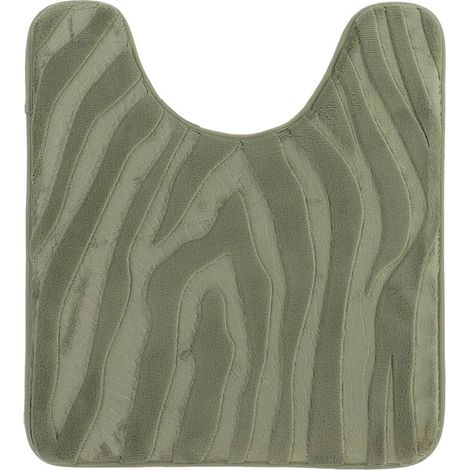Tappetino per wc con memoria di forma in microfibra effetto zebra 45x50 cm - verde salvia - Tendance (1/3)