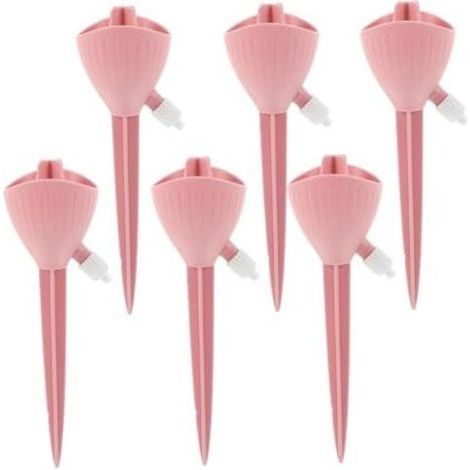 CSPAKV 17,7x5,9cm 6 pezzi Artefatto per irrigazione di fiori Globo Spighe per irrigazione di piante Paletti per irrigazione Inserto per fioriera autoirrigante Irrigatore per piante Rosa (1/5)