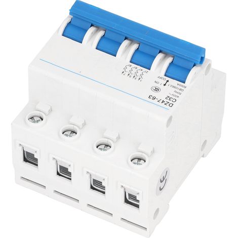 Disjoncteur miniature 4P, Pa66, montage sur rail DIN, adapté aux systèmes électriques, capacité de coupure 6000A 400V 32A. (1/5)
