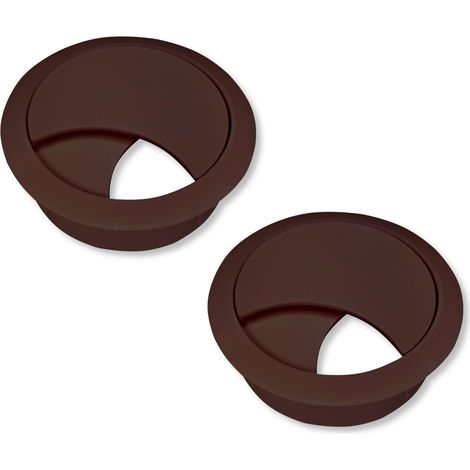 Cyclingcolors – Lot de 2 passe-câble bureau 68mm – Encastrable pour câbles d'ordinateurs et écrans – Matière plastique – Hauteur 19mm