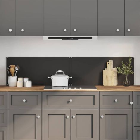 vidaXL Crédence de cuisine 2 pcs Noir 90 x 40 cm verre trempé