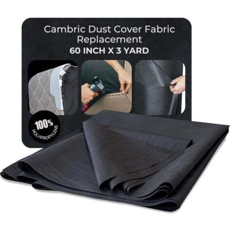 Housse de protection anti-poussière en batiste noire 60" x 3 yd pour canapés , fauteuils , sommiers à ressorts pour lits doubles et queen size. Cache le cadre intérieur et les agrafes des meubles. (1/4)