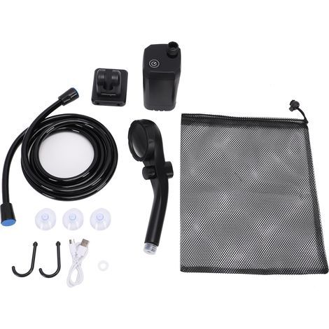 Douche portative pour Camping, pompe rechargeable 6000mAh avec affichage LED noir (1/5)