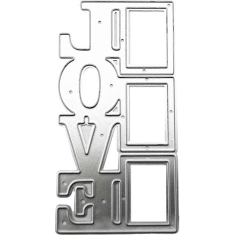 Wort Liebe Quadratische Metall-Stanzformen Schablone Scrapbooking DIY Album Papierkarte