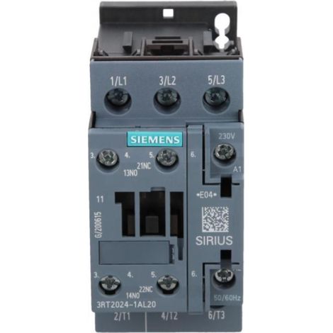 Contacteur de puissance 12 A triphasé 230 V CA 1 NO 1 NF S0 3RT2024-1AL20