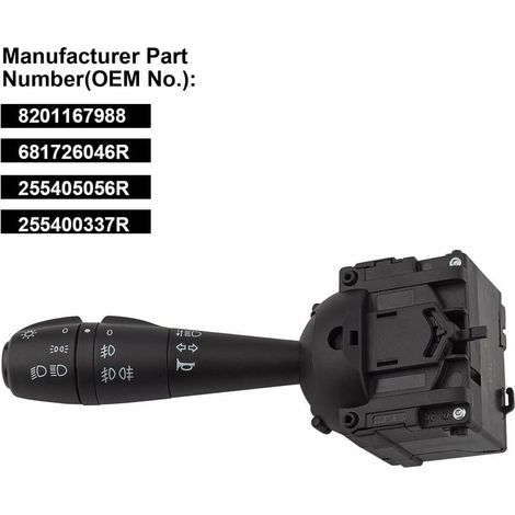 Comodo Duster Commodo pour Dacia Duster Dokker Sandero Lodgy Dokker Clio Logan 8201167988 Commutateur Colonne Direction Interrupteur de Commande au Volant Clignotants 255405056R