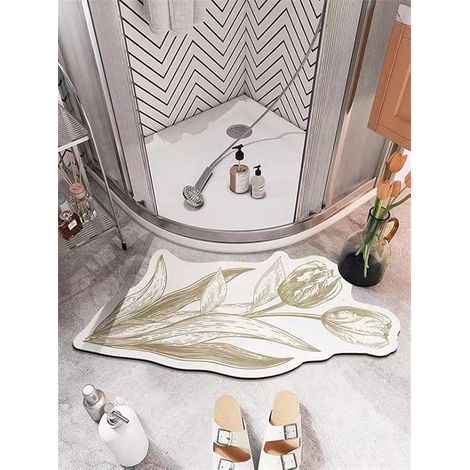 Tapis de douche antidérapant et anti-moisissure, tapis de bain super absorbant en diatomées (4575cm) (1/2)