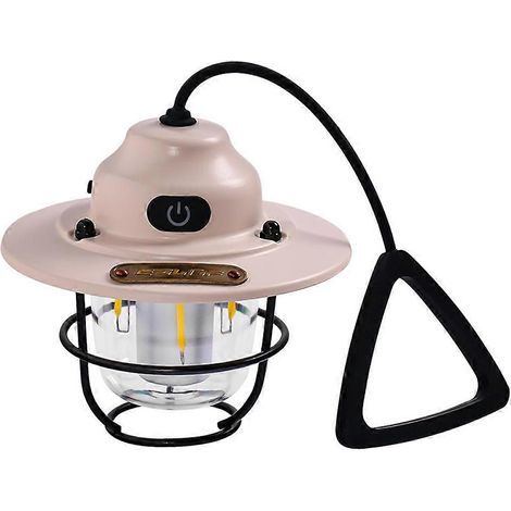 Lanterne de camping LED rechargeable à suspendre, idéale pour le camping, la randonnée, les ouragans et la pêche - Abricot (1/5)