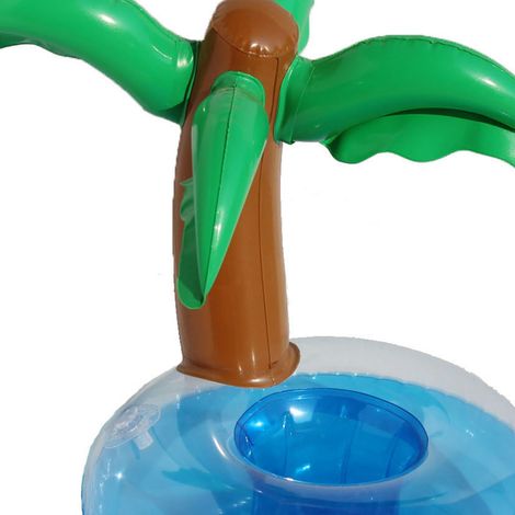 Support flottant pour boissons en forme de palmier PVC, idéal pour piscine et plage
