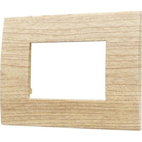 ETTROIT Placca Plastica 3P Colore Legno Chiaro Serie Venus Compatibile Con Vimar Arke VA83304 (1/3)