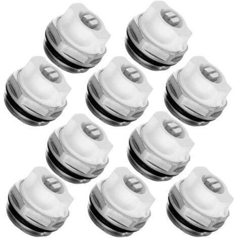 Soupape de surpression manuelle pour radiateur, radiateur d'échappement chauffé 1/2", soupape de surpression de radiateur et radiateur en laiton. 10 pièces (1/4)