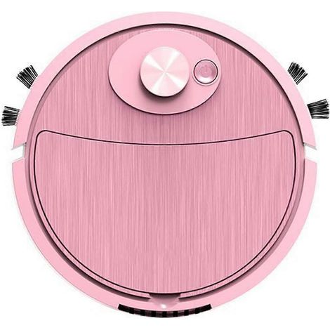 Robot aspirateur‑balai rechargeable rose, aspiration‑lavage silencieux, plusieurs modes avec mémoire pour nettoyage domestique (1/4)