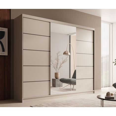 Schiebetürenschrank Schrank OSLO in Cashmere matt 250x215x58 cm (1/4)