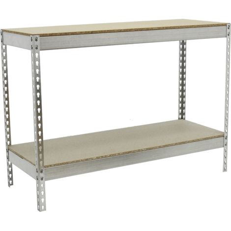 SimonRack Scaffale Industriale, 900x1500x600 mm, 2 Ripiani in Legno, Portata 600 kg per Ripiano, Scaffale Carichi Pesanti, Zincato/Legno – Simonforte