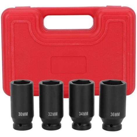 4 pièces 6 points 1/2 pouces DR, roue avant et arrière, écrou d'essieu, accessoire de douille à Impact profond
