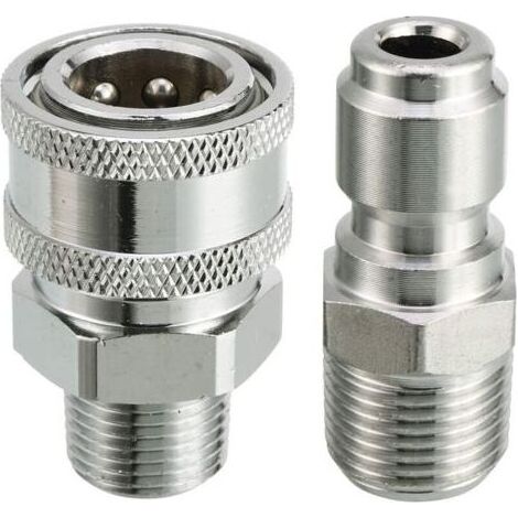 Kit de raccord rapide pour nettoyeurs haute pression, filetage mâle 9,5 mm, 5000 PSI, kit de raccord rapide 3/8" – filetage mâle (1/4)