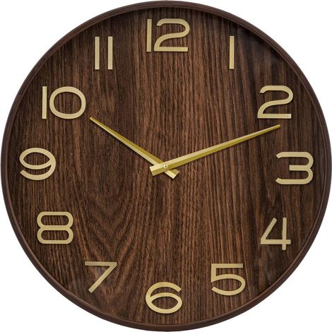 Orologio ivana in legno scuro d55cm - Atmosphera créateur d'intérieur