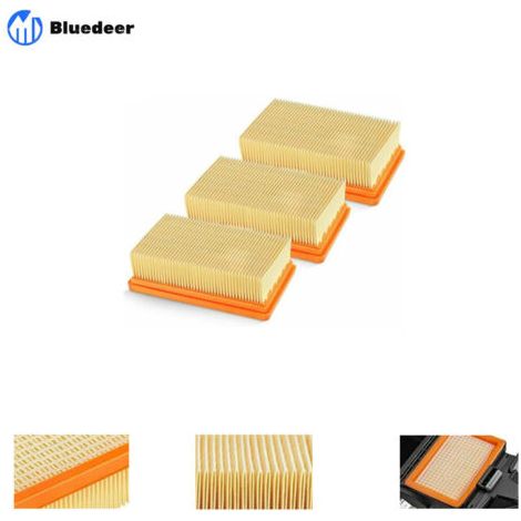 3 Pack remplacement plat plissés Filtre Karcher MV4 MV5 MV6 WD4 WD5 WD6, WD4P WD5P WD6P Aspirateur Wet-Dry - remplace 2,863-005,0 A (1/5)