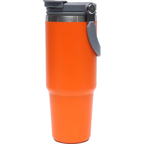 890 ml Edelstahl-Isolierflasche, tragbarer Thermobecher mit Griff für Reisen, Sport und Fitnessstudio