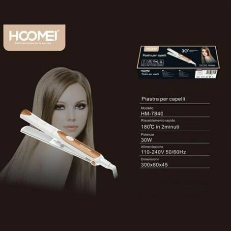 TRADE SHOP - Piastra Lisciante Per Capelli Professionale Effetto Lisci 30w Hoomei Hm-7840 -